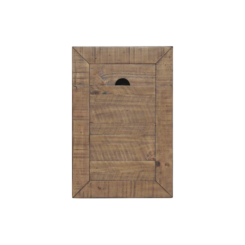 Table d'appoint de chevet Monterey en bois massif avec prises de courant cachées