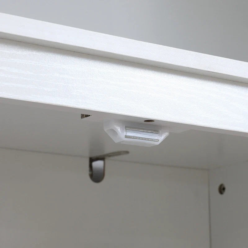 HOMCOM Grand garde-manger de cuisine autoportant de 183 cm, organisateur de rangement à 4 portes avec 4 niveaux et étagères réglables, blanc