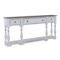 Table console de couloir 183 cm Magnolia Manor Antique White & Weathered Bark