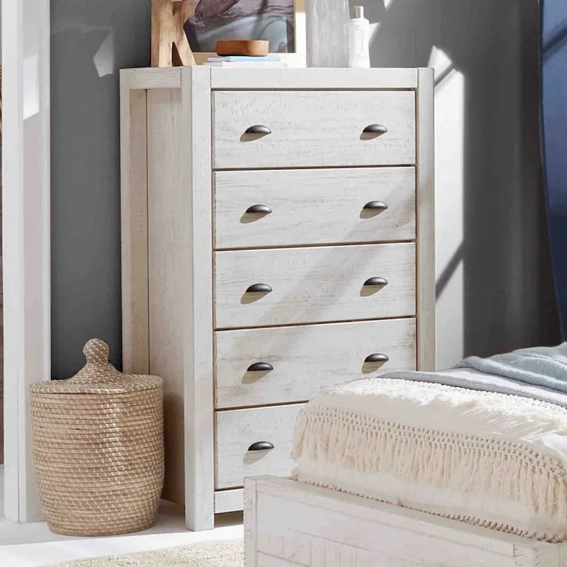 Grain Wood Furniture Montauk Coffre 5 tiroirs en bois massif