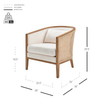 Fauteuil d'appoint en lin et rotin Tillman