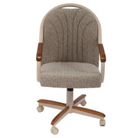 Chaise pivotante et inclinable à roulettes avec coussin pour salle à manger décontractée
