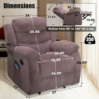 Fauteuil Inclinable Moelleux avec Fonction Massage et Chaleur