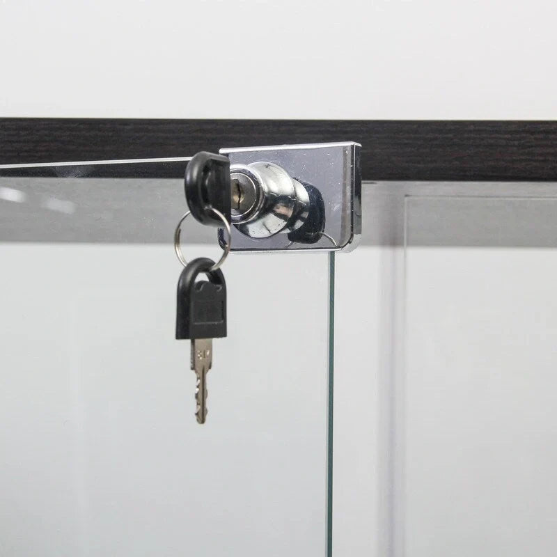 Vitrine en verre à double porte avec 5 étagères