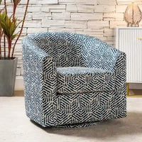 Fauteuil Cuenca moderne en tissu avec piètement pivotant