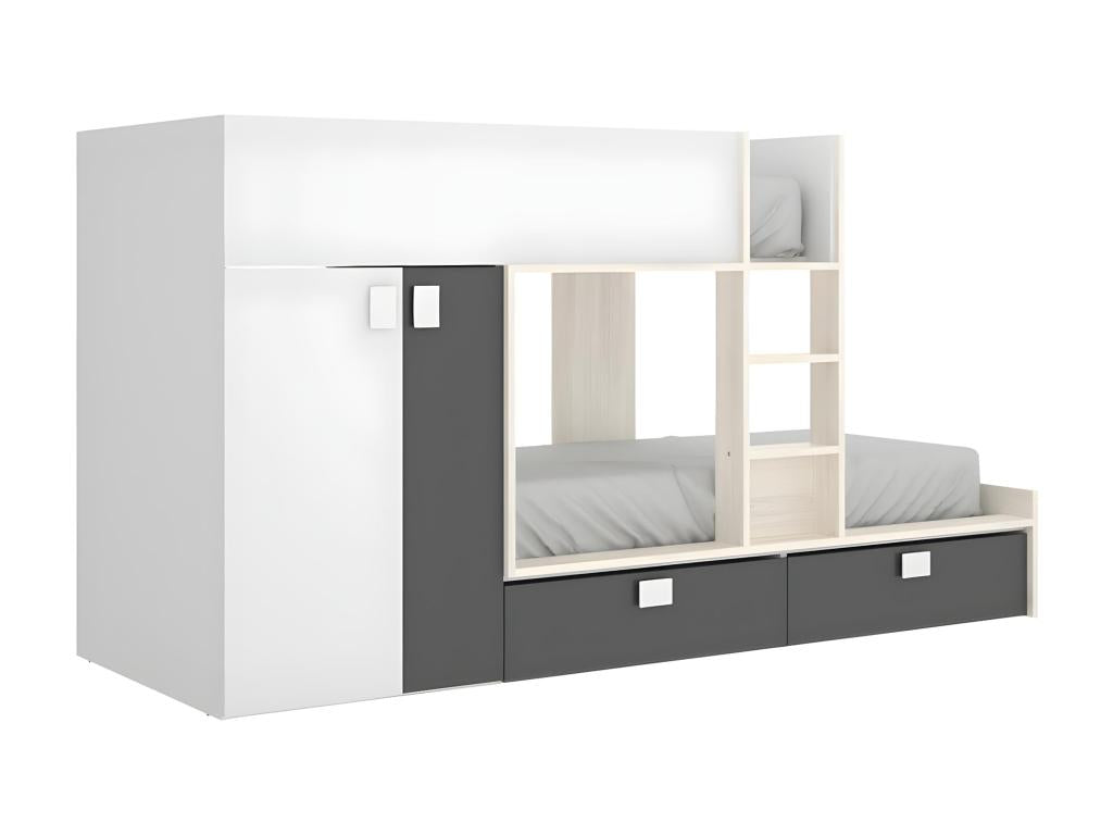 Armoire - Blanc/Gris anthracite