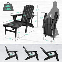 Chaise Adirondack pliante et réglable Vrakae avec ottoman