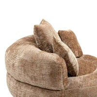 Canapé paresseux à dossier haut en chenille avec 3 coussins et pouf surdimensionné