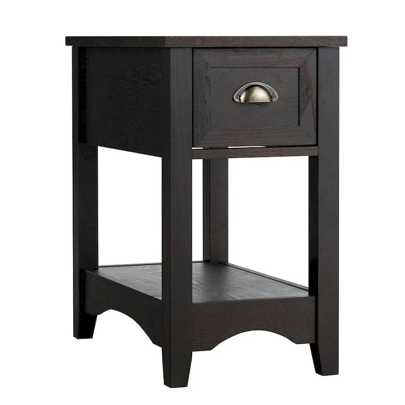 Gymax Lot de 2 Tables d'appoint Contemporaines Compactes avec Tiroir - 13" X 22" X 23" (L x l x H)