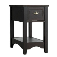 Gymax Lot de 2 Tables d'appoint Contemporaines Compactes avec Tiroir - 13" X 22" X 23" (L x l x H)