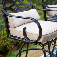 Ensemble de 4 chaises de bar de patio pivotantes en métal avec coussins pour l'extérieur