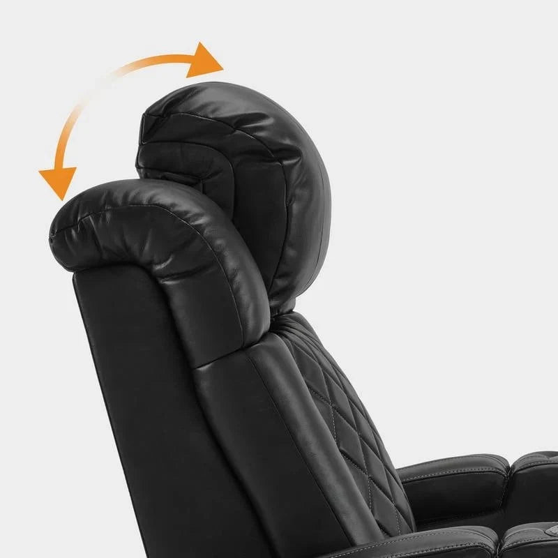 MCombo Fauteuil inclinable électrique avec appui-tête réglable, siège de home cinéma double moteur avec port USB, cuir respirant HTS411