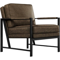 Yaheetech Fauteuil d'appoint rétro en similicuir