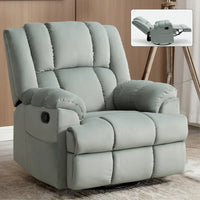 Fauteuil Inclinable Pivotant à Bascule en Tissu Lazy Boy, Grand Fauteuil Inclinable Manuel Surdimensionné avec Accoudoirs Matelassés et Dossier à Coussin