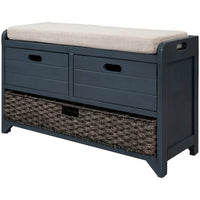 Banc de rangement en bois avec 2 paniers tressés par Harper&Bright Designs