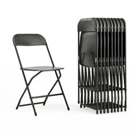 Chaise pliante en plastique – Lot de 10 – Capacité de poids de 295 kg – Chaise d'événement