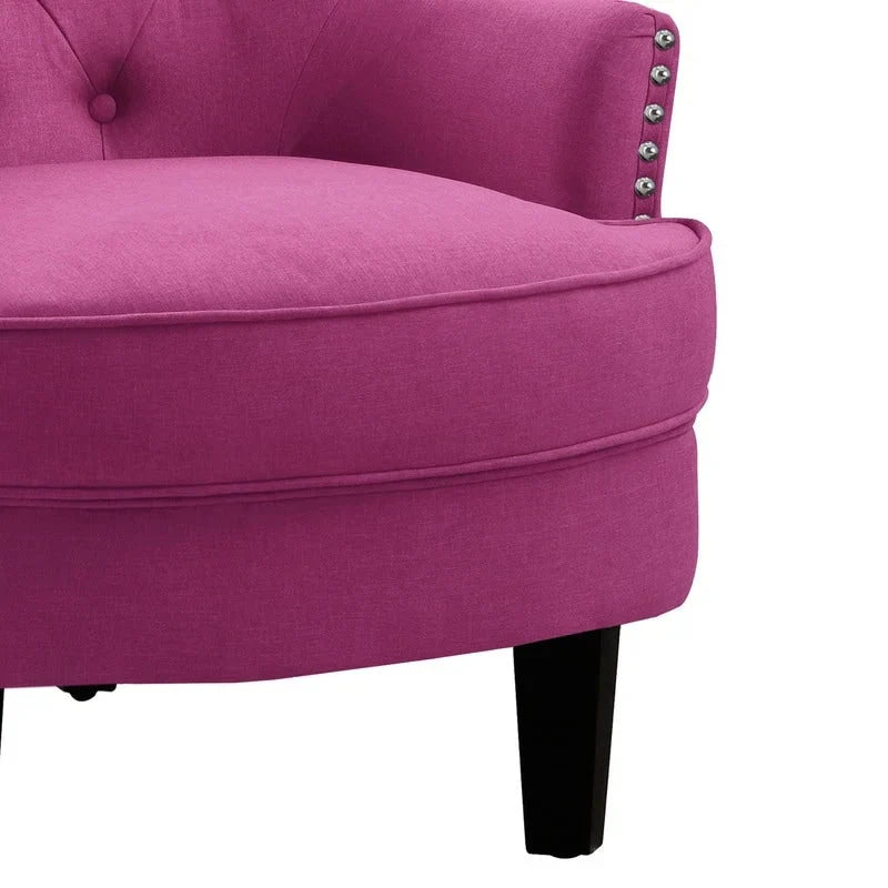 Moser Bay Mignon fauteuil d'appoint à oreilles capitonné en velours / lin 30 de large
