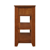 Console en bois avec 3 tiroirs de rangement et 2 étagères