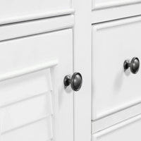Meuble-lavabo avec vasque en céramique, deux placards et cinq tiroirs