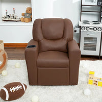 Fauteuil inclinable pour enfants en PVC avec fonction d'inclinaison par poussée, porte-gobelet et repose-pieds confortable