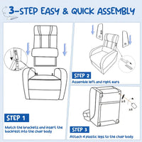 Fauteuil Inclinable Enfant Gymax Ergonomique en Cuir avec Repose-Pieds