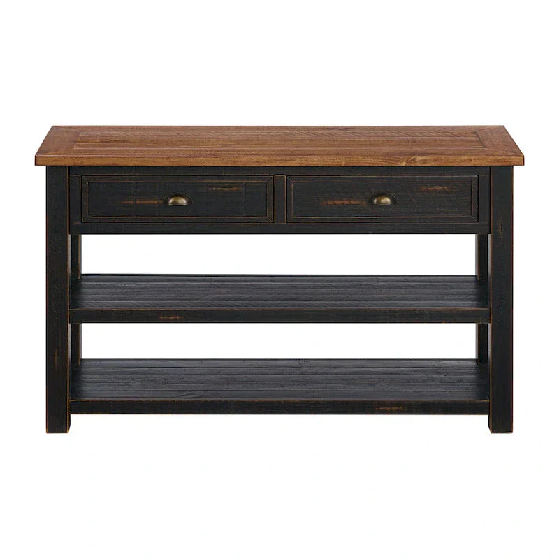 The Gray Barn Downington Table console de canapé à 2 tiroirs en bois massif