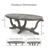 Table basse DH BASIC Farmhouse Vintage grise de 48 pouces par Denhour