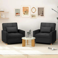 AECOJOY - Fauteuil convertible 3 en 1 avec coussin et dossier inclinable