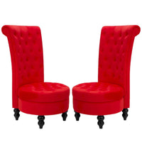 AVAWING Lot de 2 chaises de trône royales rembourrées et pieds en bois d'hévéa