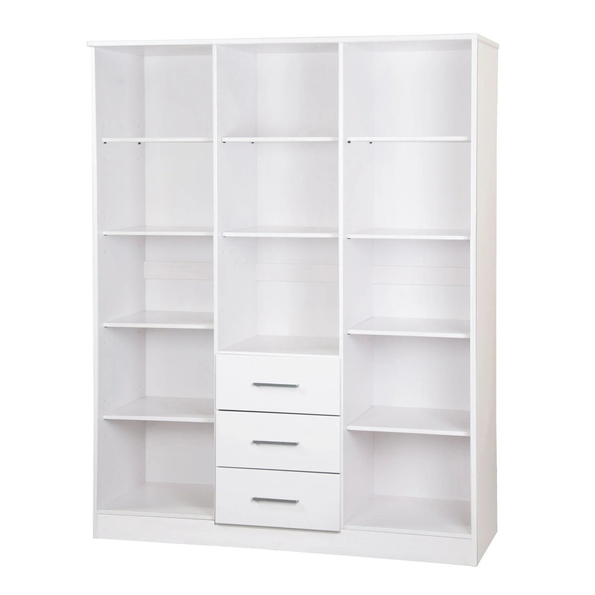 Palace Imports Armoire-penderie Cosmo 3 portes 100% bois massif avec portes en bois massif ou miroir