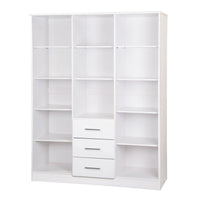 Palace Imports Armoire-penderie Cosmo 3 portes 100% bois massif avec portes en bois massif ou miroir