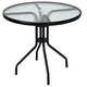 Table ronde de jardin Costway 32 avec plateau en verre trempé
