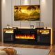 Bossin Meuble TV avec foyer 70 avec foyer électrique 36, meuble TV pour téléviseurs jusqu'à 80, LED 16 couleurs/meuble de divertissement