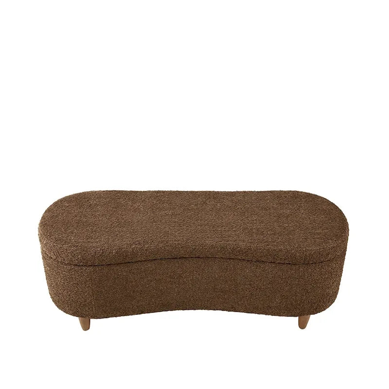 INK+IVY Bailey banc de rangement en bouclette taupe à dessus basculant