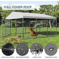 Grand chenil d'extérieur pour chien L 118 x P 118 x H 70, cage robuste pour chien avec toit imperméable