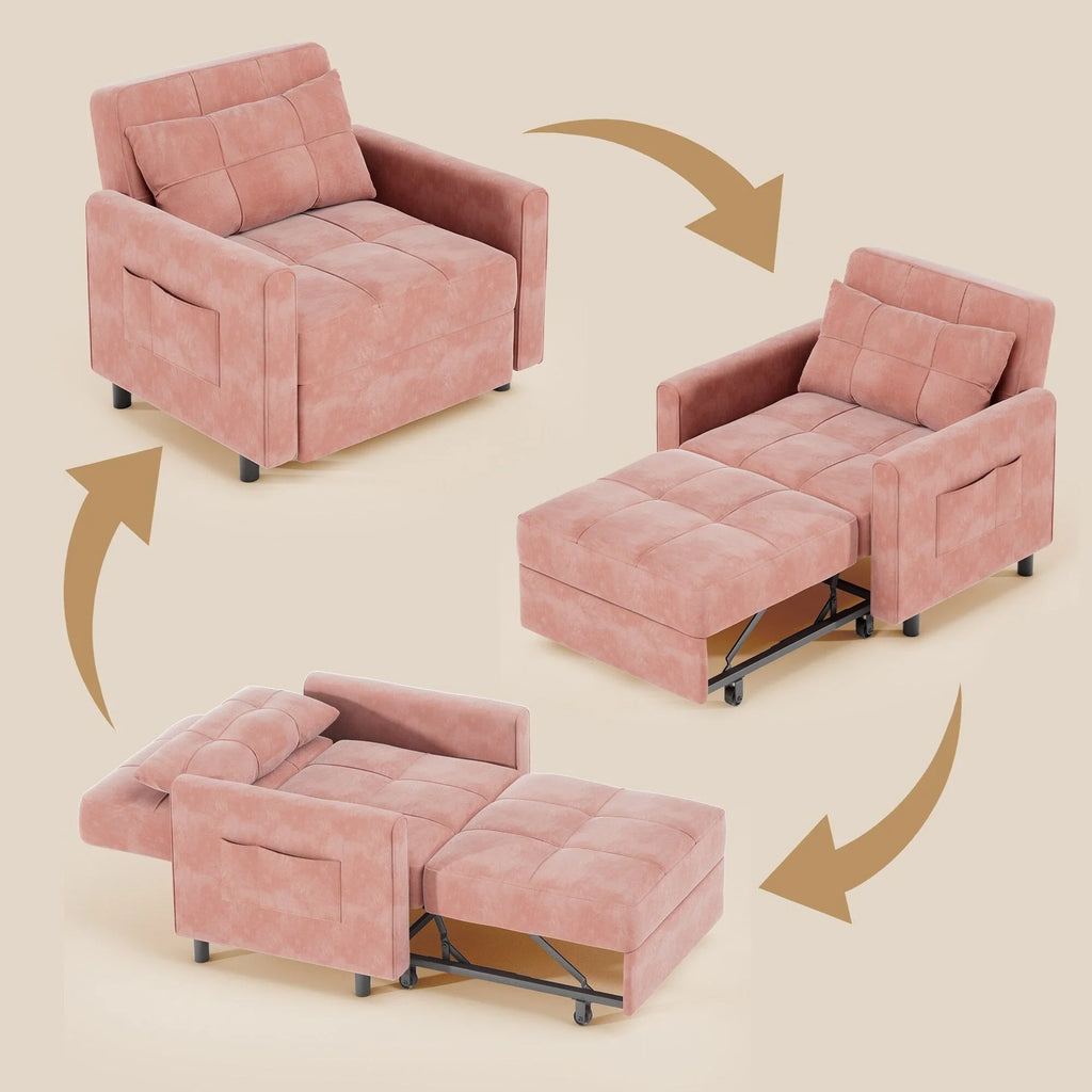Canapé-lit réglable 3 en 1, fauteuil-canapé escamotable, lit pliant convertible pour salon