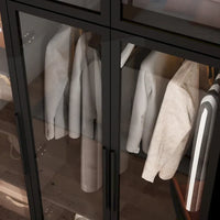 47,2 Grande Armoire LED Lumineuse Placard à Portes en Verre Entièrement en Verre