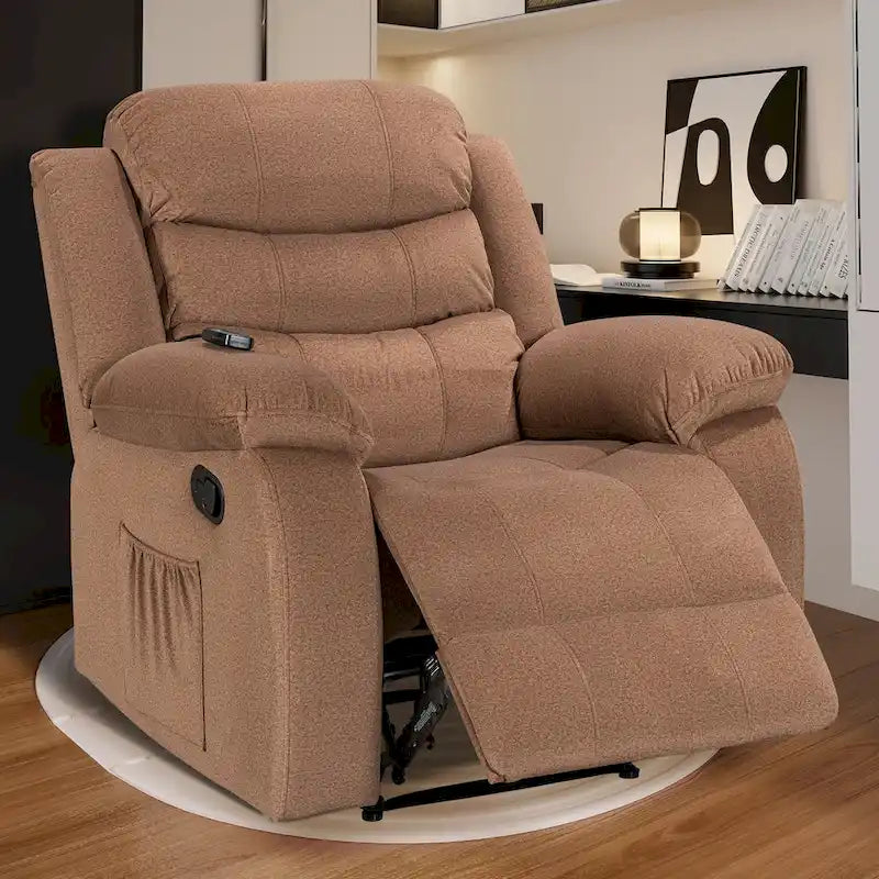 Fauteuil Inclinable Moelleux avec Fonction Massage et Chaleur