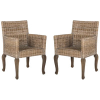 SAFAVIEH Alearda Chaise de salle à manger naturelle (lot de 2) - 23 x 24,4 x 34 - 23Wx24Dx34H