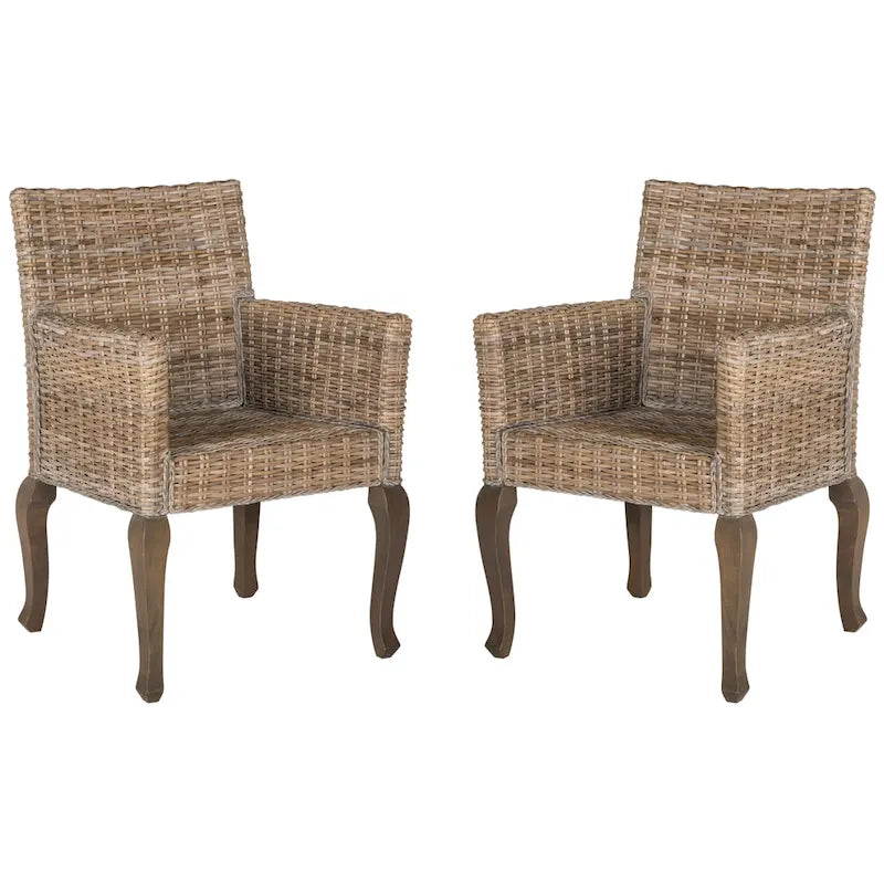 SAFAVIEH Alearda Chaise de salle à manger naturelle (lot de 2) - 23 x 24,4 x 34 - 23Wx24Dx34H