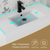 Wavy Line Ensemble meuble-lavabo de salle de bain 30/36/48 avec vasque & robinet