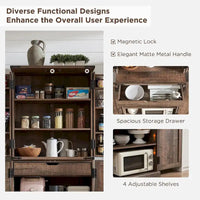 72 Garde-manger de cuisine de style campagnard, armoire de rangement avec portes coulissantes de grange - N/A