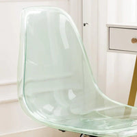 Chaise de bureau à roulettes sans accoudoirs, réglable en hauteur, en acrylique pivotant