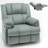 Fauteuil Inclinable Pivotant à Bascule en Tissu Lazy Boy, Grand Fauteuil Inclinable Manuel Surdimensionné avec Accoudoirs Matelassés et Dossier à Coussin