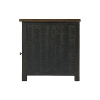 Table d'appoint de chevet Monterey en bois massif avec prises de courant cachées