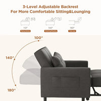 Canapé-lit réglable 3 en 1, fauteuil-canapé escamotable, lit pliant convertible pour salon