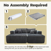 HOOOWOOO Canapé d'angle moderne en peluche avec pouf amovible
