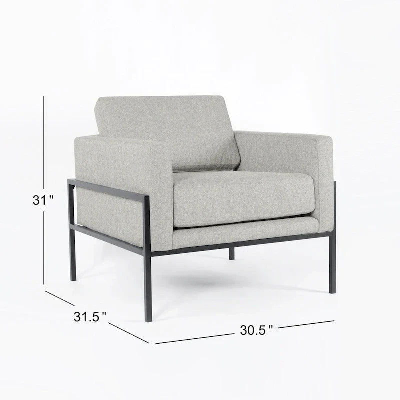 Fauteuil club moderne HomePop rembourré avec cadre en métal