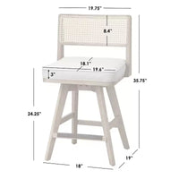 Lot de 2 tabourets de comptoir pivotants Buylateral Serena beige/noyer clair
