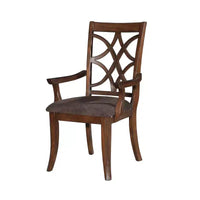 Lot de 2 chaises de salle à manger à accoudoirs Keenan noyer foncé - Acme Furniture : design traditionnel, tapisserie en microfibre, cadre en bois